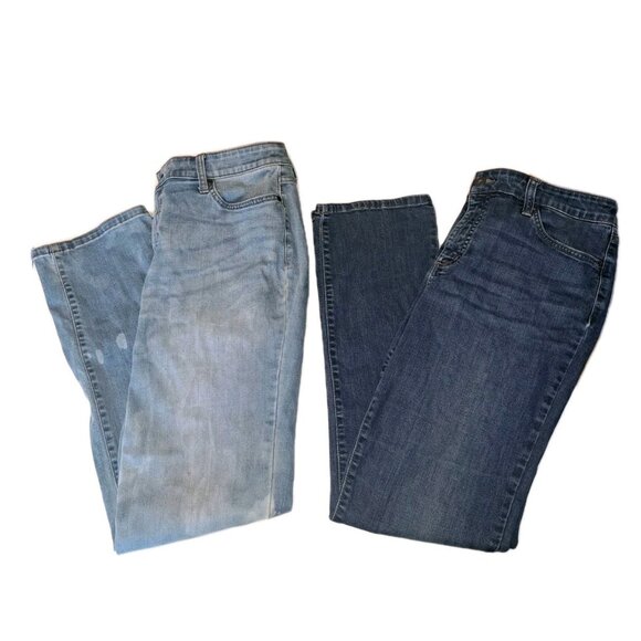 Saint John's Bay Women's Size 12 Blue Straight Leg Jeans 32x30 Lot Of TWO - Picture 1 of 8